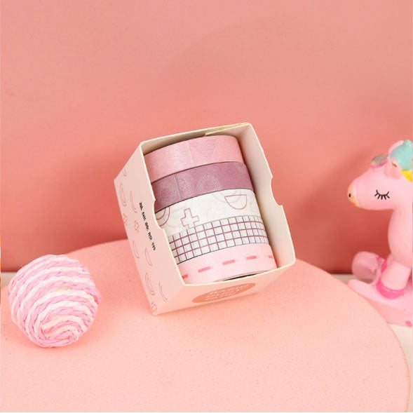 5 Pcs Basic Masking Tape Diary Scrapbooking DIY Decoration Washi Tape