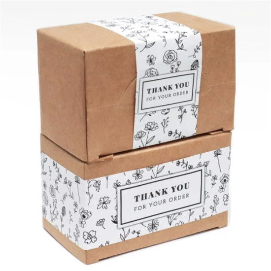 10Pcs/pack Thank You Stickers Seal Labels Small Business Handmade Gift Decoration Stickers