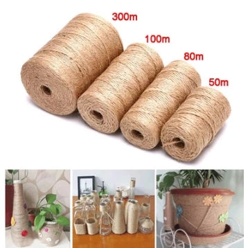 50/80/100/300 Meters Natural Hemp Rope Jute Rope Cord String Twine Burlap Jute Twine Rope