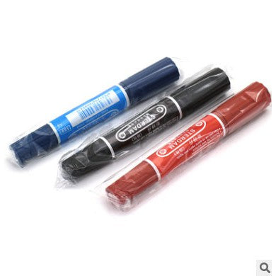 Marker Double-headed Black Big-end Pen Refillable