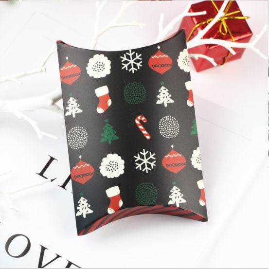(5pcs) Gifts Kraft Gift Bag Party Supplies Pillow Shape Box Paper Christmas Candy Box