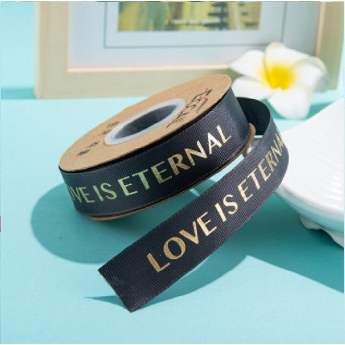 5 yards | LOVE IS ETERNAL Grosgrain Satin Ribbons Diy Wedding Christmas Party Decoration Bow Craft