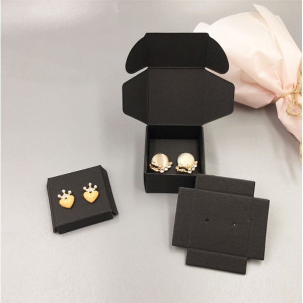 (10pcs) Paper Jewelry Box Kraft Paper Earrings Packaging Box