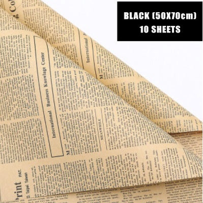 50*70cm Flower Packaging Material Kraft Paper English Newspaper Bouquet Gift Wrapping Paper