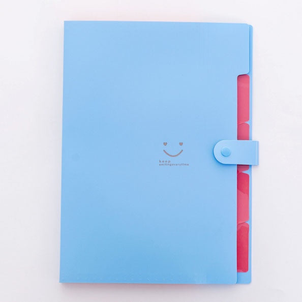 5-Pocket Plastic Expanding File Folders Fine A4-Paper Expanding File Folder