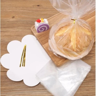 10 pcs 6- & 8-inches Cake Wrap with Board Cake Plastic bag Cake packaging Pouch