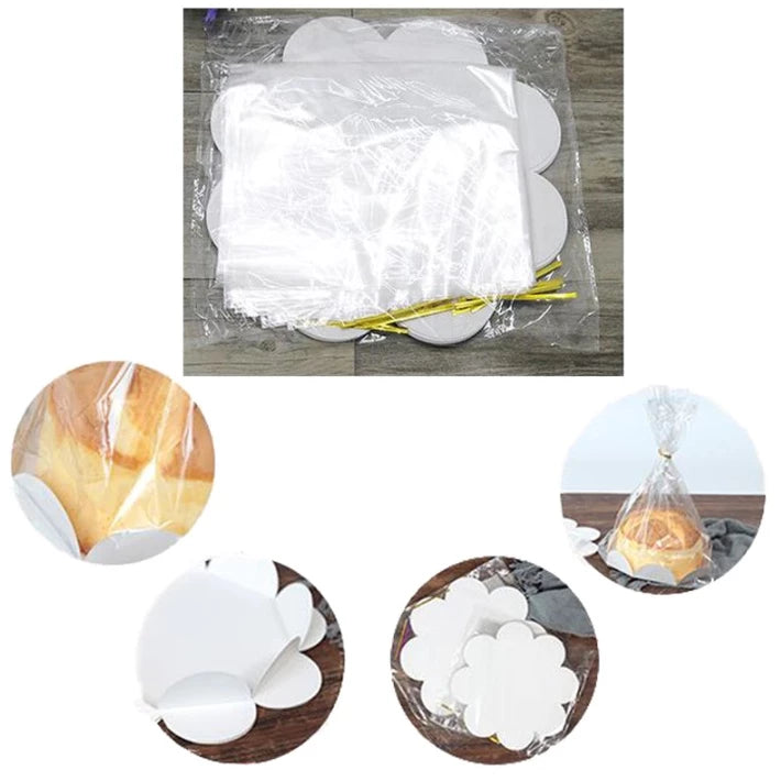 10 pcs 6- & 8-inches Cake Wrap with Board Cake Plastic bag Cake packaging Pouch
