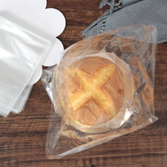 10 pcs 6- & 8-inches Cake Wrap with Board Cake Plastic bag Cake packaging Pouch