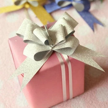 10pcs hand-pulled bows Ribbon gift & wrapping flower ribbon bow glitter coated Ribbon