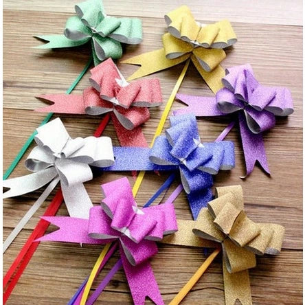 10pcs hand-pulled bows Ribbon gift & wrapping flower ribbon bow glitter coated Ribbon