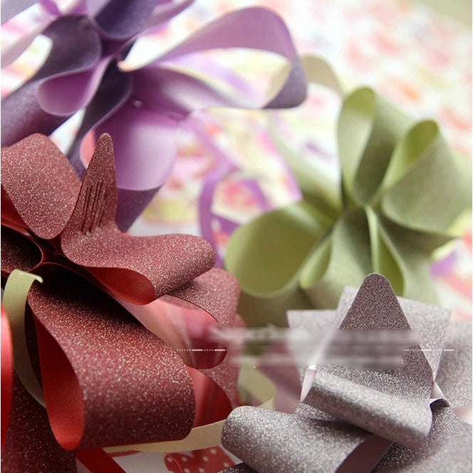 10pcs hand-pulled bows Ribbon gift & wrapping flower ribbon bow glitter coated Ribbon