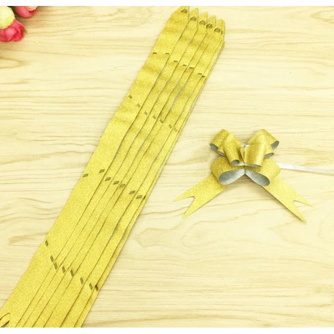 10pcs hand-pulled bows Ribbon gift & wrapping flower ribbon bow glitter coated Ribbon