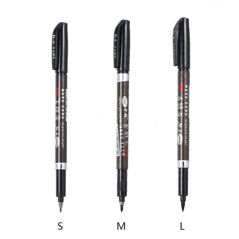 Brush Lettering Pens Markers CALLIGRAPHY Pen 3 Styles Stationary School Supplies
