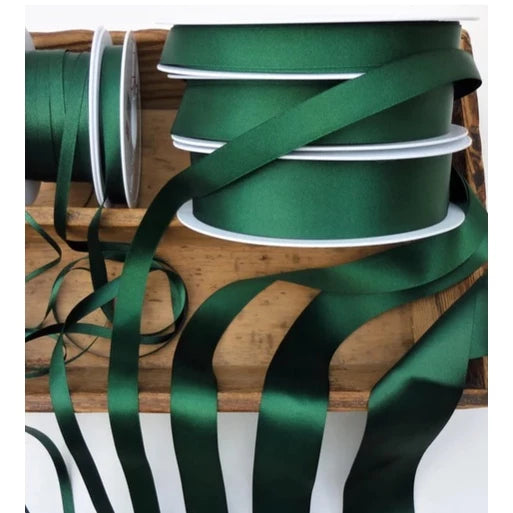 (0.6cm, 1cm, 2cm, 4cm, 5cm) 5Yards High Quality Satin Ribbon Dark Green