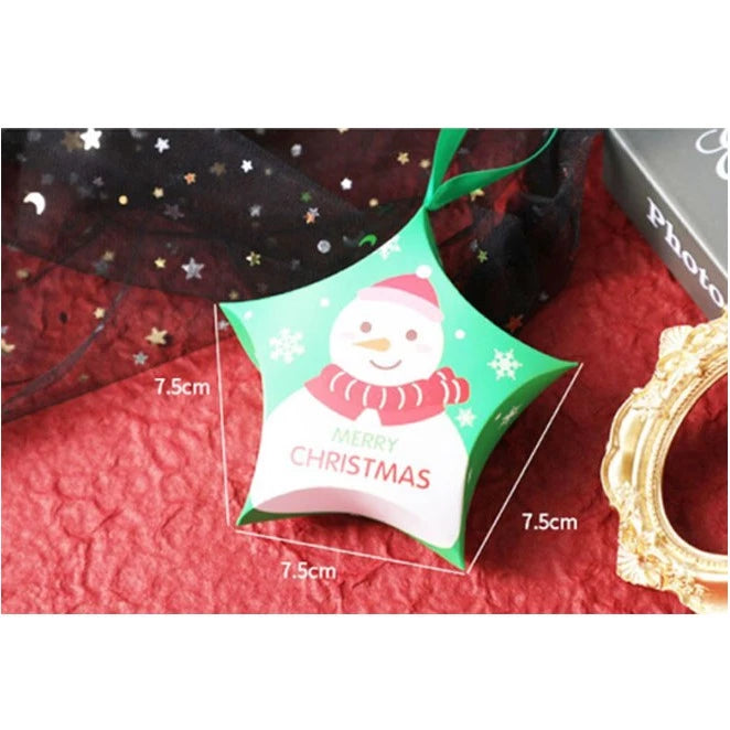 Christmas Party Gift Candy Box (With RIBBON) Xmas Gift Box Star Packaging Box