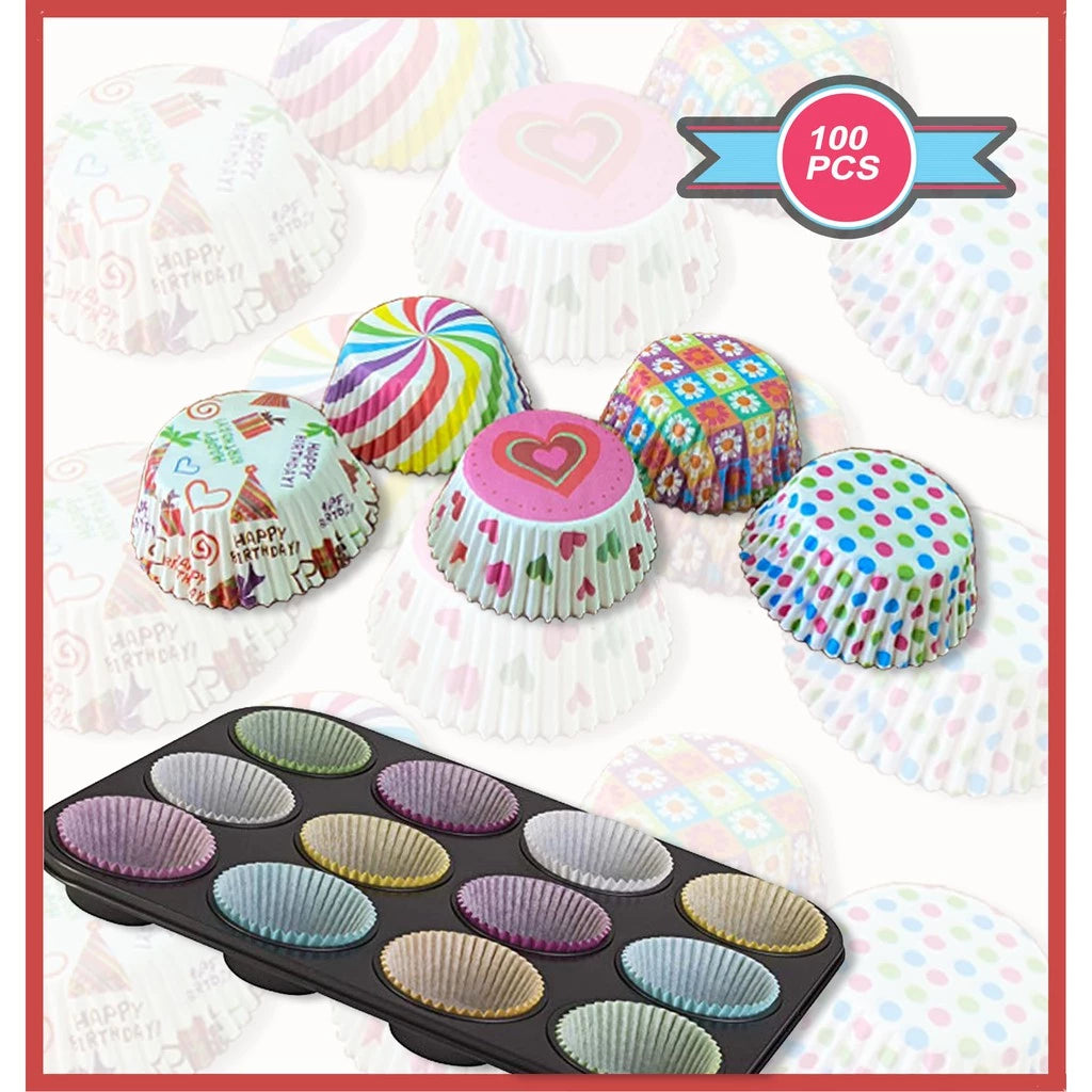 100 pcs Paper Cupcake Liners Party Cake Baking Muffin Cups