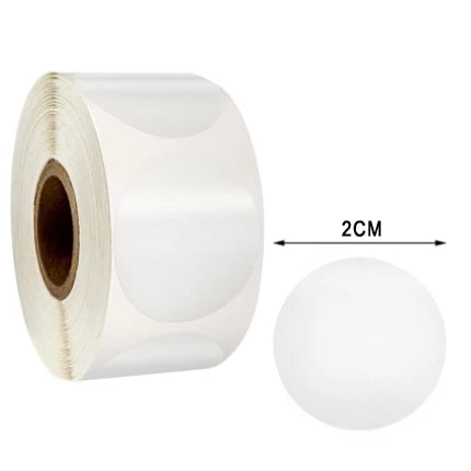 500Pcs A Roll Round Pvc Transparent Sticker Scrapbooking and Seal Label