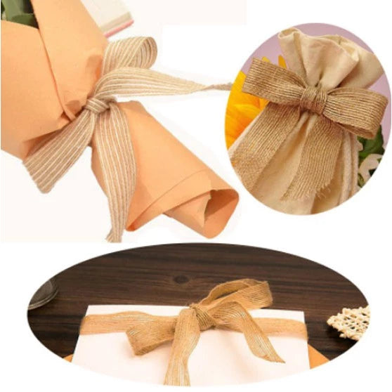(10meters/roll) DIY craft material for horticultural decoration of natural jute silk and hemp ribbon
