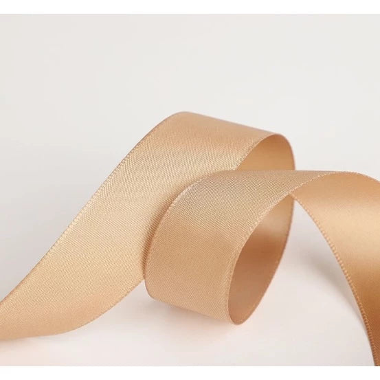 Gold Champagne (0.6, 1, 2, 2.5, 4, 5 cm) 5 Yards High Quality Satin Ribbon High Quality