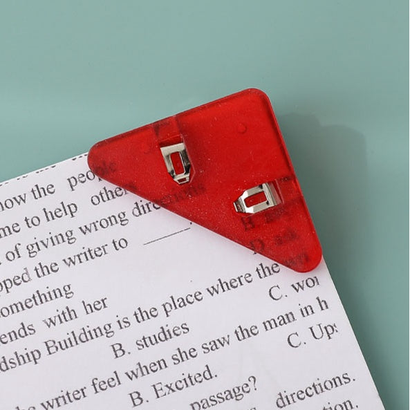 Corner Clips Set Triangle Transparent Page Holder Index Clamp Clip