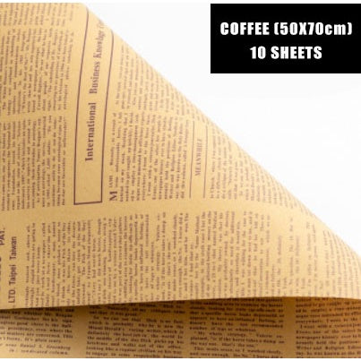 50*70cm Flower Packaging Material Kraft Paper English Newspaper Bouquet Gift Wrapping Paper