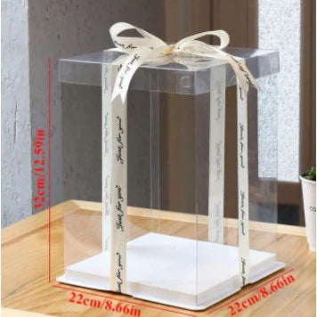 5pcs/set SQUARE Transparent birthday cake box square clear cake box (4/6/8/10/12 inch)
