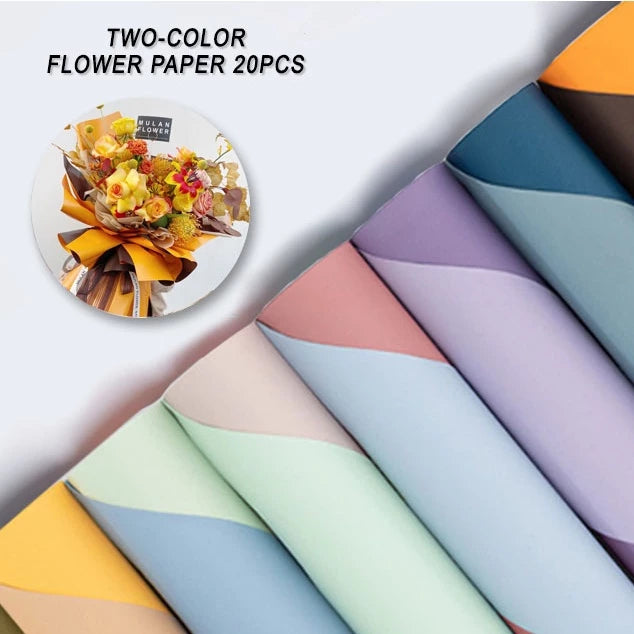 20pcs | Two-color Flower Paper Bouquet Wrapping Paper Wrapped Flower Paper