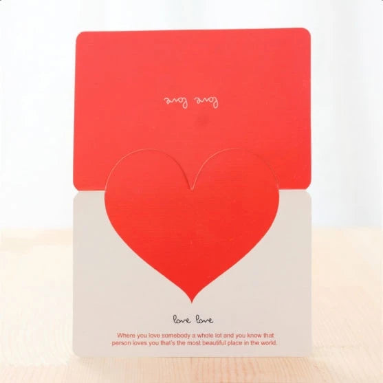 5pcs Heart Greeting Cards Valentine's Day Love Wish Message Card Wedding Mother's Day Events