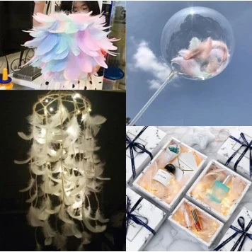 (100pcs) Feather Home Crafts Goose Transparent Bobo Ball Filler Natural