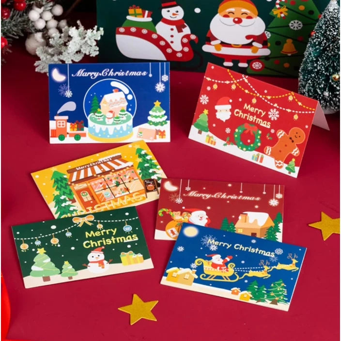 1pc New Christmas greeting card Christmas cute cartoon small card gift message card