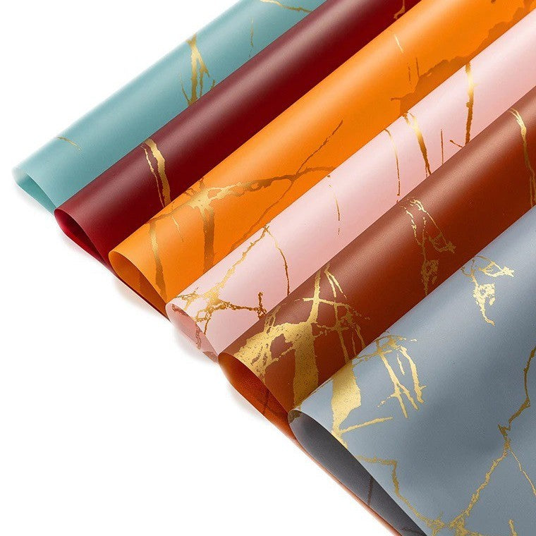 20pcs/Gold Marble Wrapping Paper 58*58cm Waterproof Flower Wrapping Paper