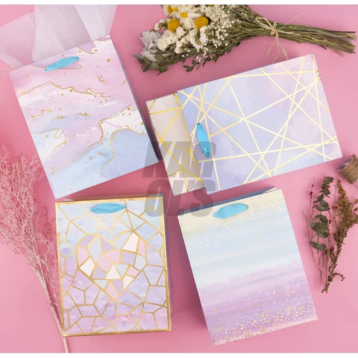 Colorful Marble Pattern Gift Bag Design Paper Bag for Parties, Wedding, Baby Shower