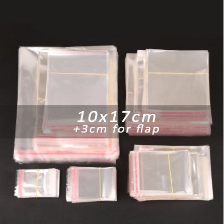 (100pcs) SMALL OPP Plastic with Adhesive Tape for Clothes with Air Hole