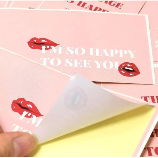 (6x15cm) PINK Rectangular stickers gift box sealed sticker