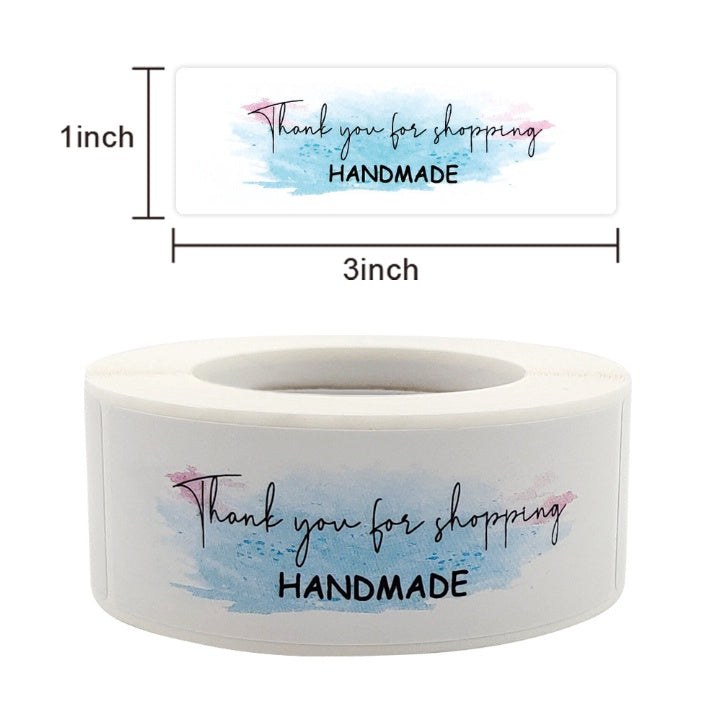 120pcs/Roll Thank You Sticker Rectangle for Label Designs