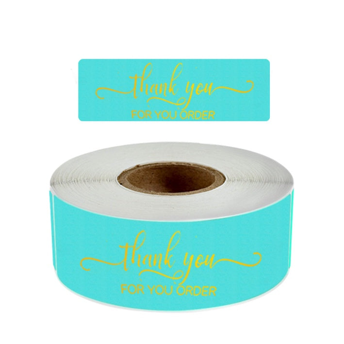 120pcs | THANK YOU rectangular Gold Print thank you sticker tape label