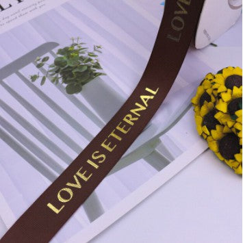 5 yards | LOVE IS ETERNAL Grosgrain Satin Ribbons Diy Wedding Christmas Party Decoration Bow Craft