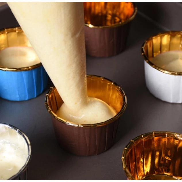 50pcs | Colorful Aluminum Foil Cupcake Liner Paper Cups Baking Muffin Liner