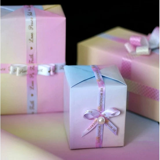 (5pcs) Rainbow Gradient Color Gift Wrapping Paper Roll Gift Wrapping Paper