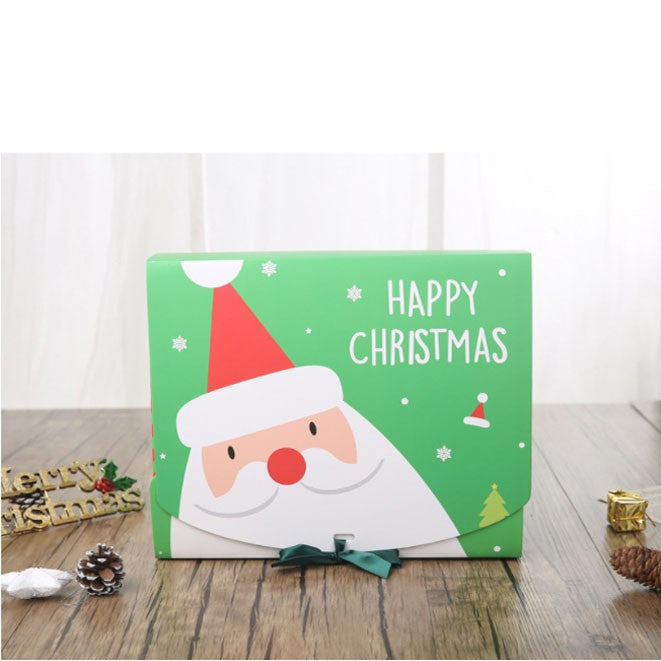 Christmas Gift Box (CLAMSHELL) Merry Christmas Paper Packaging Box Santa Claus Gift Box