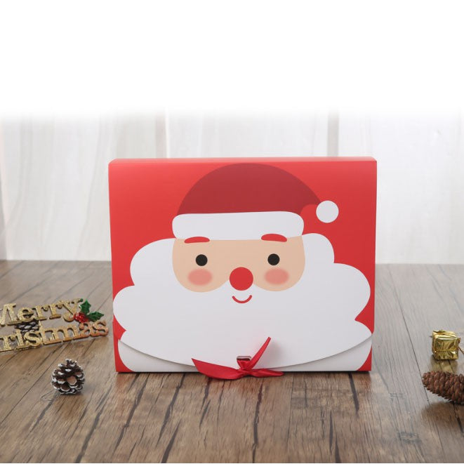 Christmas Gift Box (CLAMSHELL) Merry Christmas Paper Packaging Box Santa Claus Gift Box
