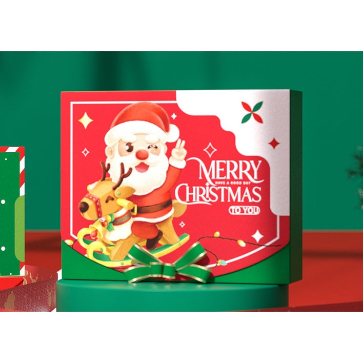 Christmas Gift Box (CLAMSHELL) Merry Christmas Paper Packaging Box Santa Claus Gift Box