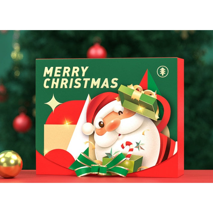 Christmas Gift Box (CLAMSHELL) Merry Christmas Paper Packaging Box Santa Claus Gift Box