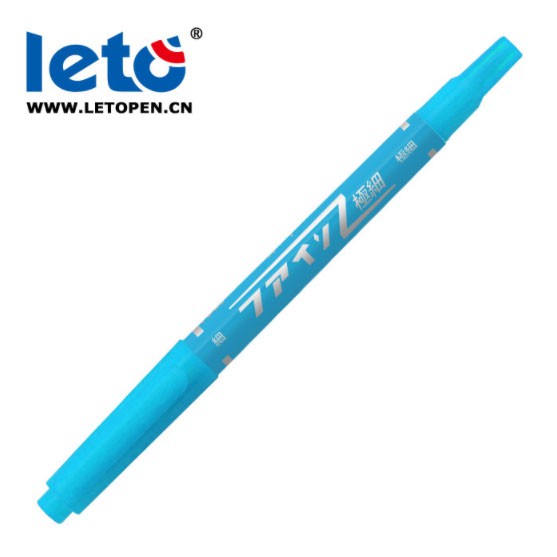 LETO Stationery oily small double-headed marker pen for children's drawing and hook line note pens