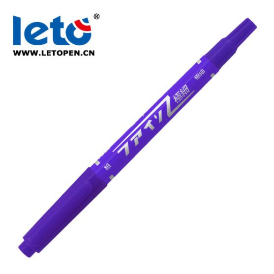 LETO Stationery oily small double-headed marker pen for children's drawing and hook line note pens