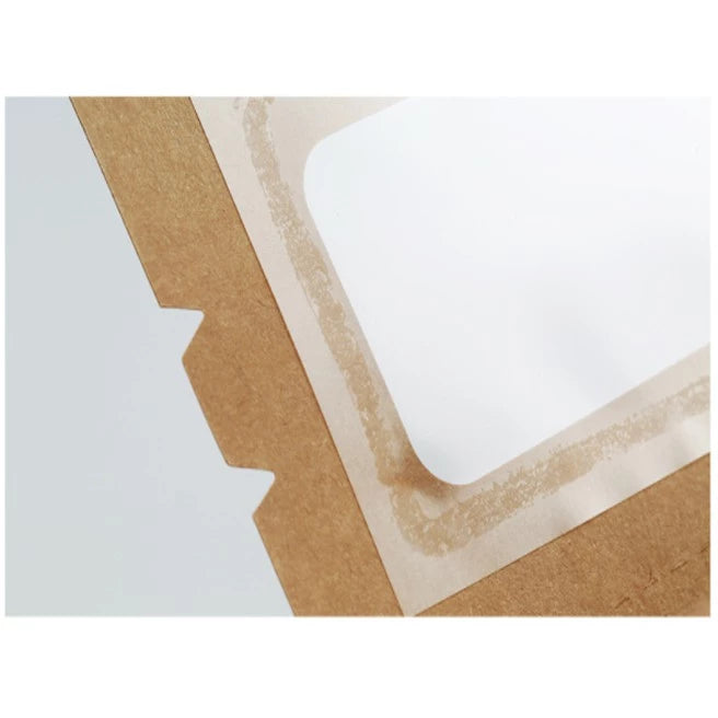 Single-Window Kraft Paper Lunch Box Disposable Takeaway Food Packaging 25pcs