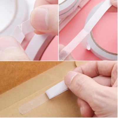 (8METERS) Double Sided Tape White Super Strong Double-Sided Adhesive Packaging Tape