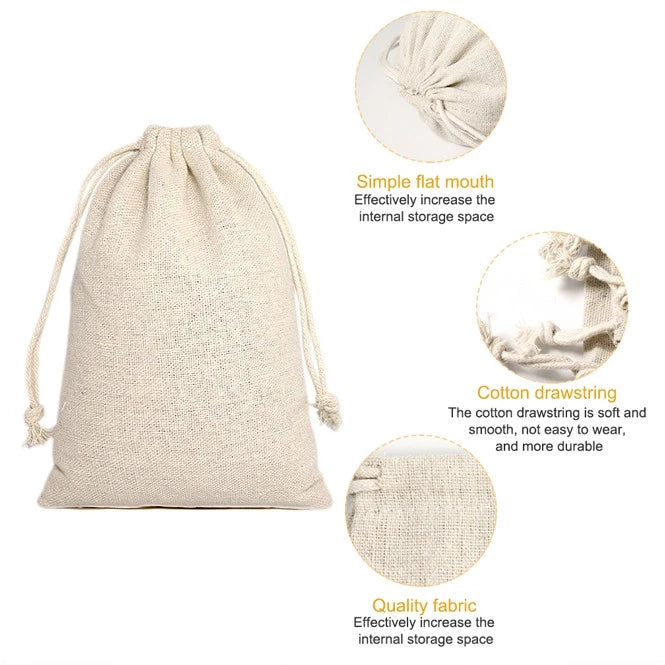 Drawstring Burlap Pouch Plain Linen Gift Bag Jute Storage organizer Pouch String bag dust stringbag