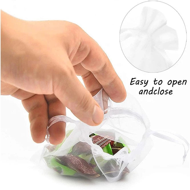 Drawstring Mesh Pouch Small Size Candy Jewelry Wedding Party Gift Packaging Organza String Storage