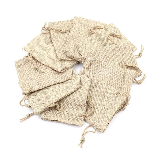Drawstring Burlap Pouch Plain Linen Gift Bag Jute Storage organizer Pouch String bag dust stringbag